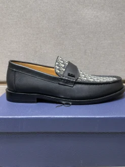 DIOR Flats & Loafers Leather-Canvas (Black-White) EU38-44 B70202606030634119