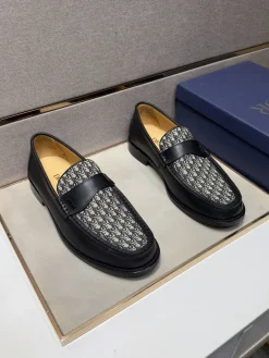 Alternative view of DIOR Flats & Loafers Leather-Canvas (Black-White) EU38-44 B70202606030634119