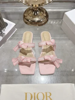 Alternative view of DIOR Sandals & Mules Fabric (Pink-White) EU35-41 B40202606030886109