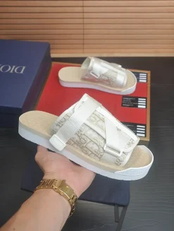 DIOR Slides & Slippers Canvas (Beige-White) EU39-45 A5020260603089089