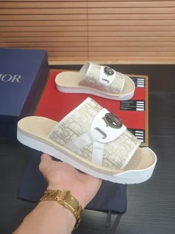 DIOR Slides & Slippers Canvas (Beige-White) EU39-45 A6020260603071389