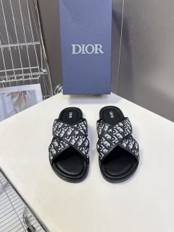 Alternative view of DIOR Slides & Slippers Canvas (Black-White) EU39-44 A4020260603070789
