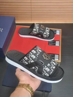 DIOR Slides & Slippers Canvas (Black-White) EU39-45 A6020260603070889