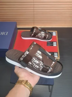 DIOR Slides & Slippers Canvas (Brown-White-Black) EU39-45 A5020260603071089