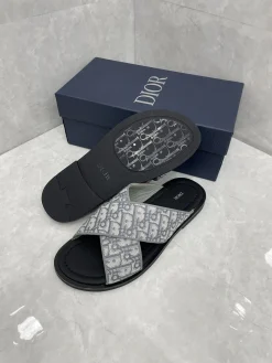DIOR Slides & Slippers Canvas (Grey-White-Black) EU38-45 A9020260603072799