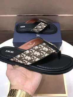 DIOR Slides & Slippers Canvas-Leather (Black-Brown-Beige) EU38-45 A2020260603071879