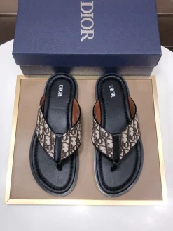Alternative view of DIOR Slides & Slippers Canvas-Leather (Black-Brown-Beige) EU38-45 A2020260603071879