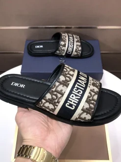 DIOR Slides & Slippers Canvas-Rubber (Black-Beige-Brown) EU38-45 A2020260603070279