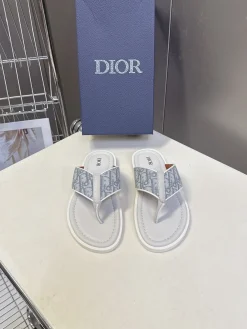 Alternative view of DIOR Slides & Slippers Canvas (White-Gray) EU39-44 A4020260603071489