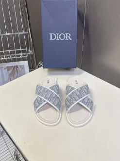 Alternative view of DIOR Slides & Slippers Canvas (White-Grey) EU39-44 A4020260603088789