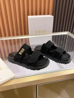 Alternative view of DIOR Slides & Slippers Fabric (Black-Gold) EU35-41 B30202606030883109