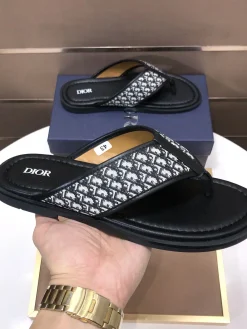 DIOR Slides & Slippers Leather (Black-White) EU38-45 A2020260603072379