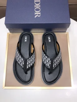 Alternative view of DIOR Slides & Slippers Leather (Black-White) EU38-45 A2020260603072379