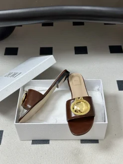 DIOR Slides & Slippers Leather (Brown-Gold) EU35-39 B60202606030733119