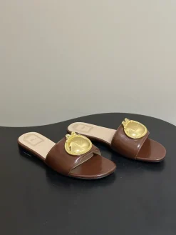 Alternative view of DIOR Slides & Slippers Leather (Brown-Gold) EU35-39 B60202606030733119