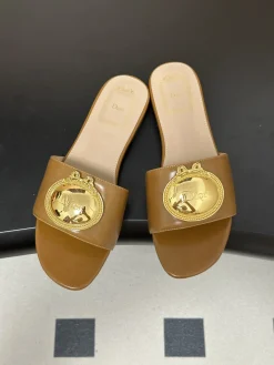 Alternative view of DIOR Slides & Slippers Leather (Brown-Gold) EU35-39 B60202606030734119