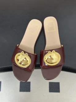 Alternative view of DIOR Slides & Slippers Leather (Burgundy-Gold) EU35-39 B60202606030740119