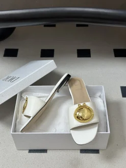 DIOR Slides & Slippers Leather (White-Gold-Black) EU35-39 B60202606030736119
