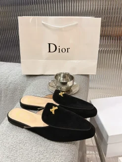 DIOR Slides & Slippers Suede (Black-Gold) EU35-41 B0020260603074599