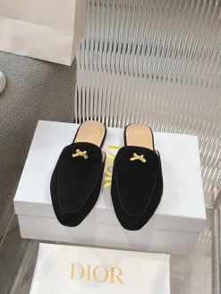 Alternative view of DIOR Slides & Slippers Suede (Black-Gold) EU35-41 B0020260603074599