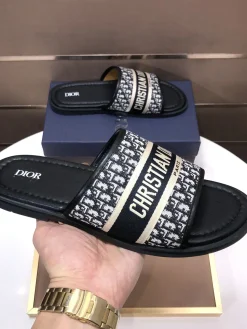DIOR Slides & Slippers Textile (Black-White) EU38-45 A2020260603070579