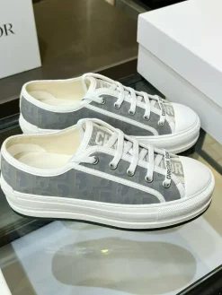 DIOR Sneakers & Trainers Canvas (Gray-White) EU35-39 B50202606030850119