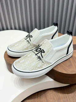 DIOR Sneakers & Trainers Canvas (White-Beige-Black) EU39-44 C00202606030768129