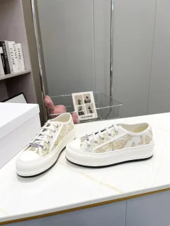 DIOR Sneakers & Trainers Canvas (White-Gold) EU35-41 B50202606030786119