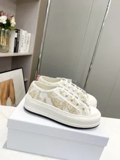 Alternative view of DIOR Sneakers & Trainers Canvas (White-Gold) EU35-41 B50202606030786119