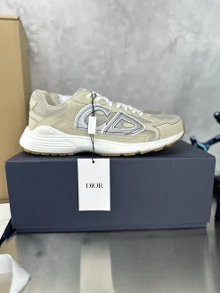 DIOR Sneakers & Trainers Leather-Mesh (Beige-White-Silver) EU35-46 C00202606030875129