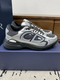 DIOR Sneakers & Trainers Leather-Mesh (Silver-Black-Grey) EU39-46 B71202606030861119