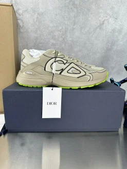 DIOR Sneakers & Trainers Mesh-Leather (Beige-Black-Neon Green) EU35-46 C00202606030879129