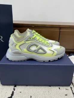 DIOR Sneakers & Trainers Mesh-Rubber (White-Grey-Neon Yellow) EU39-46 B71202606030836119