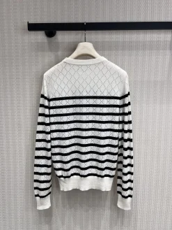 Alternative view of DIOR Sweaters & Knitwear Cashmere (White-Black) S-M-L B60202606011791119