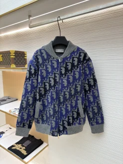 DIOR Sweaters & Knitwear Wool (Blue-Gray-Black) D65202606131244189