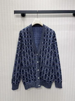 DIOR Sweaters & Knitwear Wool (Blue-White) S-M-L C45202606010069139