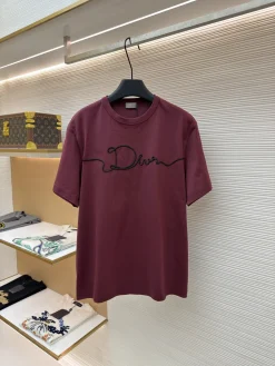 DIOR T-shirts & Vests Cotton (Burgundy) S-XL A1520260613078379