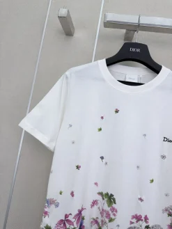 Alternative view of DIOR T-shirts & Vests Cotton (White-Pink-Purple) S-M-L A5520260601119589