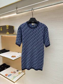DIOR T-shirts & Vests Knit (Blue-Navy) S-XL B35202606130245119