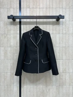 DOLCE & GABBANA Coats & Jackets Wool (Black-White) S-XL C45202606010346139