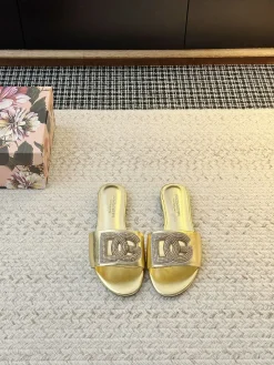 DOLCE & GABBANA Slides & Slippers Leather (Gold) EU35-42 B80202606030925129