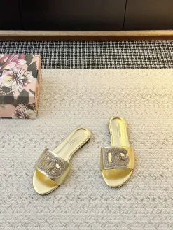 Alternative view of DOLCE & GABBANA Slides & Slippers Leather (Gold) EU35-42 B80202606030925129