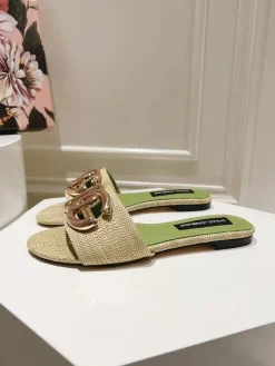 DOLCE & GABBANA Slides & Slippers Raffia (Beige-Green) EU35-42 B60202606030916119
