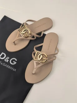 Alternative view of DOLCE & GABBANA Slides & Slippers Rubber (Beige-Gold) EU35-42 A2020260603091779