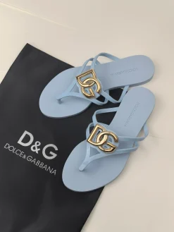 Alternative view of DOLCE & GABBANA Slides & Slippers Rubber (Light Blue-Gold) EU35-42 A2020260603091979