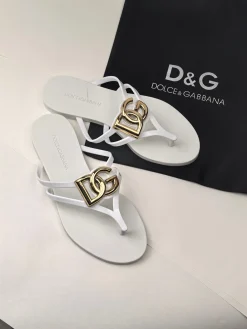 DOLCE & GABBANA Slides & Slippers Rubber (White-Gold) EU35-42 A2020260603092179