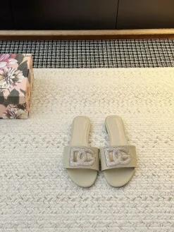 DOLCE & GABBANA Slides & Slippers Textile (Beige) EU35-42 B80202606030923129