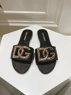 Alternative view of DOLCE & GABBANA Slides & Slippers Textile (Black-Gold) EU35-42 B60202606030914119