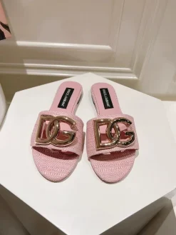 Alternative view of DOLCE & GABBANA Slides & Slippers Textile (Pink-Gold-Black) EU35-42 B60202606030913119