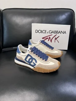 Alternative view of DOLCE & GABBANA Sneakers & Trainers Leather-Suede (White-Blue-Brown) EU38-45 C40202606030951139